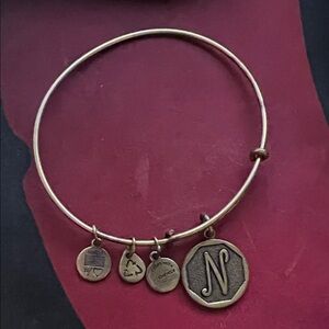 Alex and Ani Gold Initial Charm Bracelet